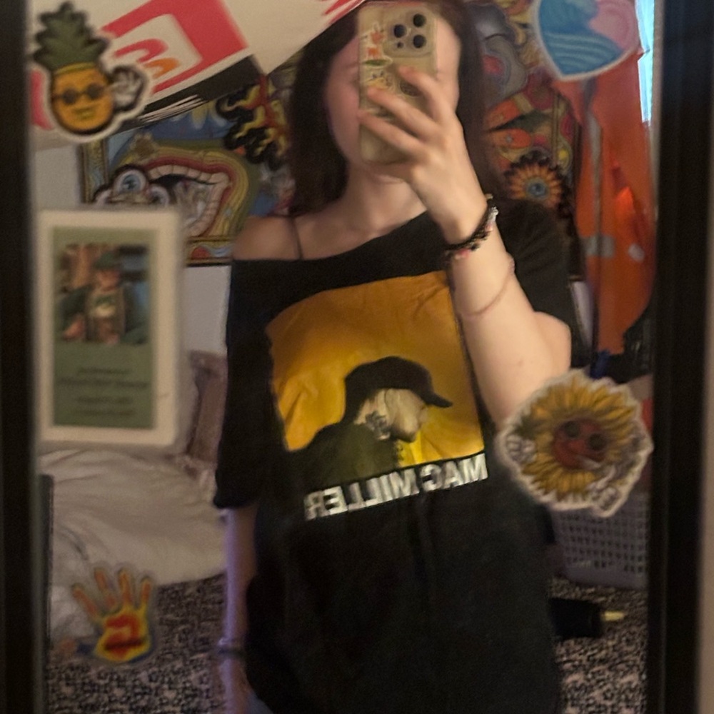 Mac miller Spencer's Black and Yellow Graphic Tee
